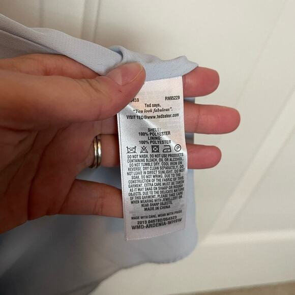 Ted Baker Ardenia Light Blue Ruffle High Slit Maxi Dress Gown - Picture 10 of 12